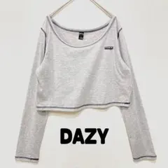 DAZY クロップド丈　長袖　トップス L グレー シンプル