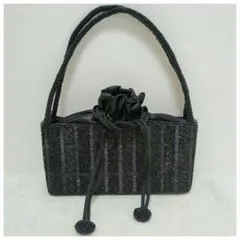 【美品】ハンドバッグ ビーズバッグ フォーマル 和装/洋装 ブラック エレガント