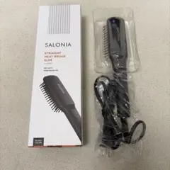 【美品箱付き】SALONIA サロニア ストレートヒートブラシ スリム ブラック