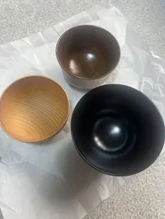 蔵出し品【輪島塗 汁椀×2客】布着本堅地 艶消し 黒塗 長期保管品
