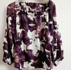 INGEBORG 花柄　長袖　ブラウス　9号 パープル　インゲボルグ トップス