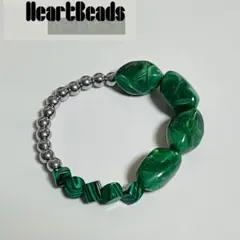 ハンドメイドグリーンビーズ天然石ブレスレット