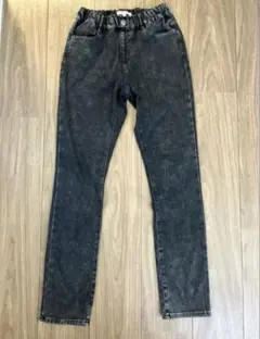 グローバルワーク ストレッチ デニム パンツ ズボン ブラック 黒 160