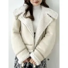 マーキュリーデュオ フェイクムートンビッグカラーボンバージャケット