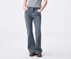 GU Wsスリムフレアジーンズ 65ブルー、Lサイズ