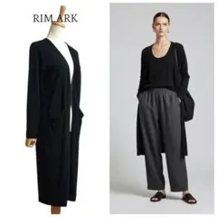 【RIM.ARK】 ジャージ素材 ボタンレス ロングカーディガン