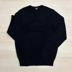UNIQLO ユニクロ　Ｖネックセーター　カシミヤ100% ブラック　黒　M