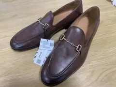 ZARA ザラ ブラウンレザー ローファー 金具付き