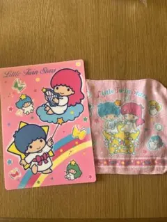 サンリオ　リトルツインスターズ レトロ下敷きとタオルハンカチセット