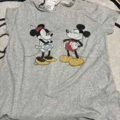 H&M ミッキー＆ミニー プリントTシャツ グレー Mのサムネイル