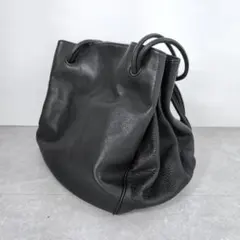 michiamo ミキアモ アコーディオンプリーツ ブラック レザー バッグ 