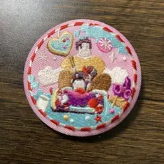 Disney Characters 刺繍缶バッジビスケット２　シュガーラッシュ
