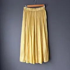 【美品】laule’a プリーツロングスカート ウエストゴム シャイニー 金糸のサムネイル