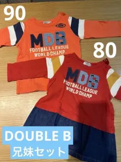 Double B フットボールTシャツ 90 ワンピース80