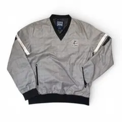 ADMIRAL グレー チェック柄 Vネックブルゾン LL