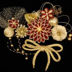 和装 髪飾り VG ワインレッド えんじ 成人式 結婚式 卒業式 振袖 袴