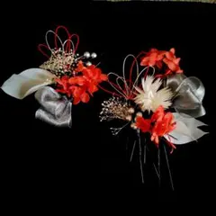 髪飾りプリザーブドフラワー他　全14パーツ