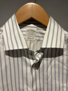 (新品)Brooks Brothers ネイビーストライプドレスシャツ