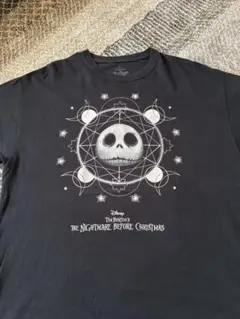 00s ディズニー ナイトメアビフォアクリスマス Tシャツ XL 黒 魔法陣天体
