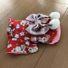 犬服 和風 花柄 着物スタイル