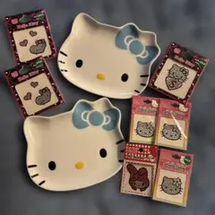 ハローキティーお皿とキラキラシールセット