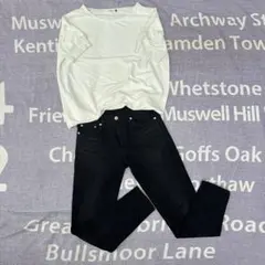 ロデオクラウンズ　ブラックデニムパンツ