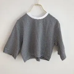 ✨綿100✨ ビューティアンドユース F Tシャツ クロップド丈 ボーダー 人気