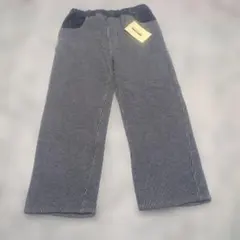 新品裏起毛暖かストライプ ロングパンツ ウエストゴム120cm