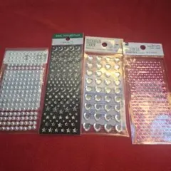 ボンボンドロップシール 4シート パール 星 ハート