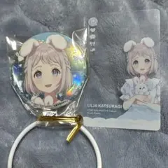 GiGO限定　葛城 リーリヤ　オーロラ缶バッジ　クリアカード　学マス