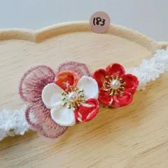 183【匿名発送】 ベビーヘアバンド　髪飾り　初節句　お食い初め　雛祭り