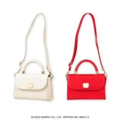 ハローキティ持ち手付きロングストラップショルダープレートバッグ2個セットバラ売可