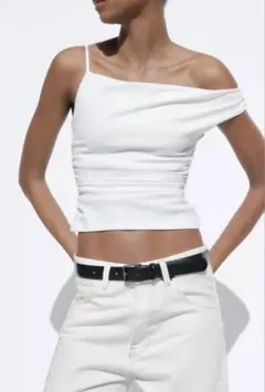 ZARA アシンメトリーラッフルトップス