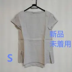 新品、未着用　ドゥクラッセ　リネンブラウス　　半袖　チュニック　麻100%　Sのサムネイル