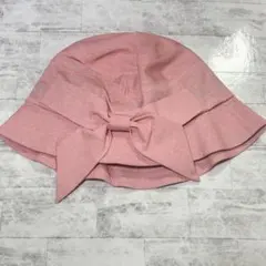 ❣️淡いピンク❣️可愛いリボン付きバケットハット 春　夏　軽い　おしゃれ　無地