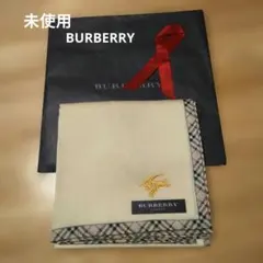 未使用　BURBERRY バーバリーホース刺繍ノバチェック柄 ハンカチ