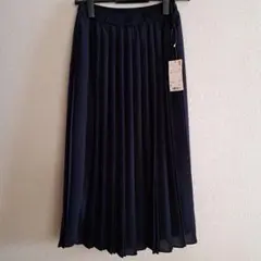 UNIQLO ユニクロ ハイウエストプリーツスカート S ネイビー