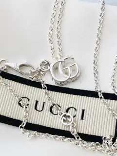 【新品同様】GUCCI WGロゴ ネックレス ペンダント シルバー925
