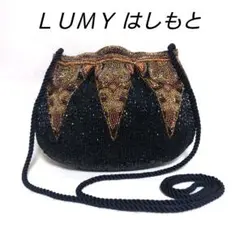 【美品・希少】LUMYはしもと ビーズパーティーバッグ 黒 ヴィンテージ