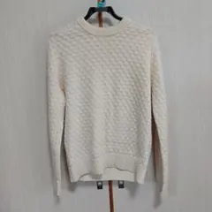 ユニクロU　UNIQLO アイボリー 長袖ニットセーター