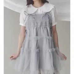 merry jenny チュールコルセットミニワンピース ライトグレー