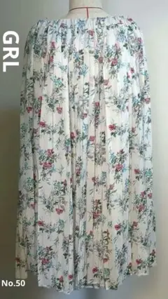 GRL花柄プリーツロングスカート