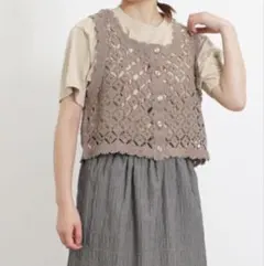 最安値！【未使用に近い】サマンサモスモス かぎ針編み風前後2WAYビスチェ