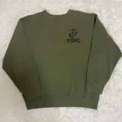 USMC ミリタリー スウェット オリーブ　グリーン L