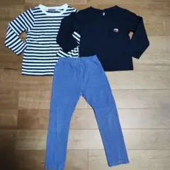 男の子長袖カットソー2枚&スパッツ1着、計3点セット