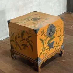 R*.様 李朝 宝石箱 小箪笥 花鳥図 金彩 ジュエリーボックス 朝鮮家具 古美 李朝 宝石箱 小箪笥 花鳥図 金彩 ジュエリーボックス 朝鮮家具 古美