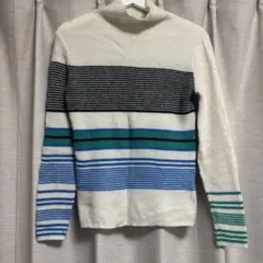 zara ストライプ タートルネック ニットセーター