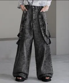 初*者様 【cussil/クシル】ルーズシルエットダブルサスペンダーワイドパンツ