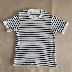 UNIQLO ユニクロ　 ワッフルクルーネックT（ボーダー・半袖）