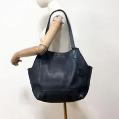 A742 マイケルコース A4可 濃紺 タッセル トートバッグ シボレザー